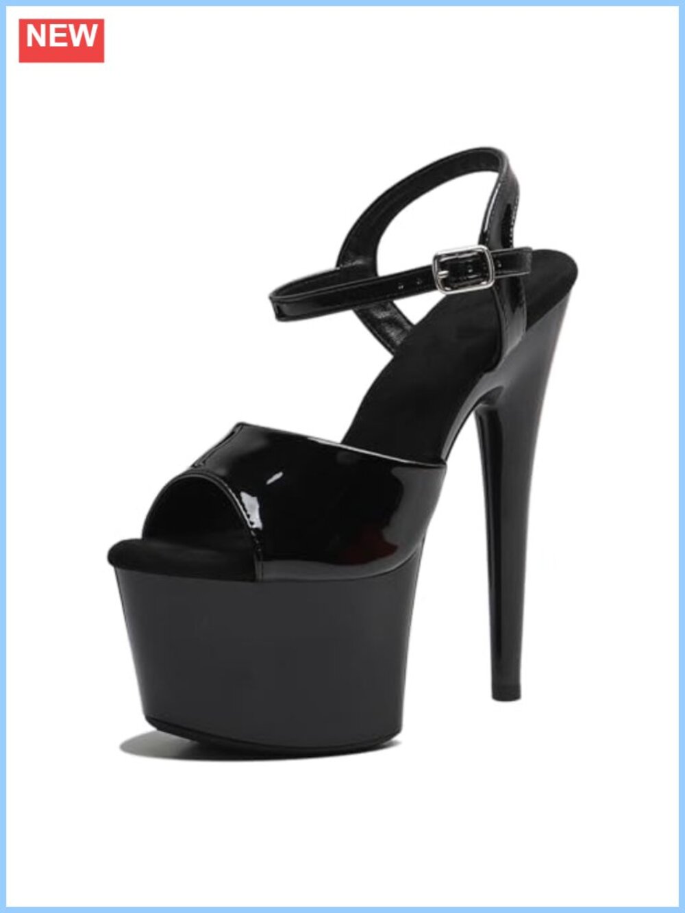 7in Platform Heels Ankle Strap Stiletto Pole Dancing Shoes Exotic Dancer 17cm